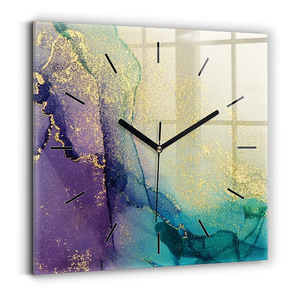 Wanduhr modern quadratisch Farbige Abstraktion
