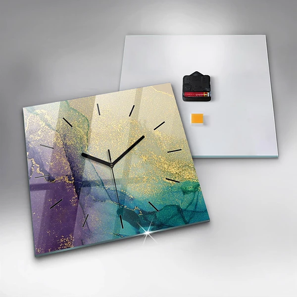 Wanduhr modern quadratisch Farbige Abstraktion