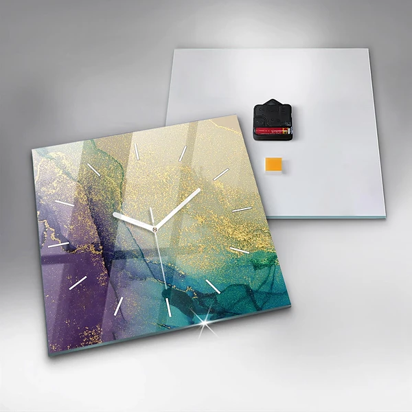 Wanduhr modern quadratisch Farbige Abstraktion