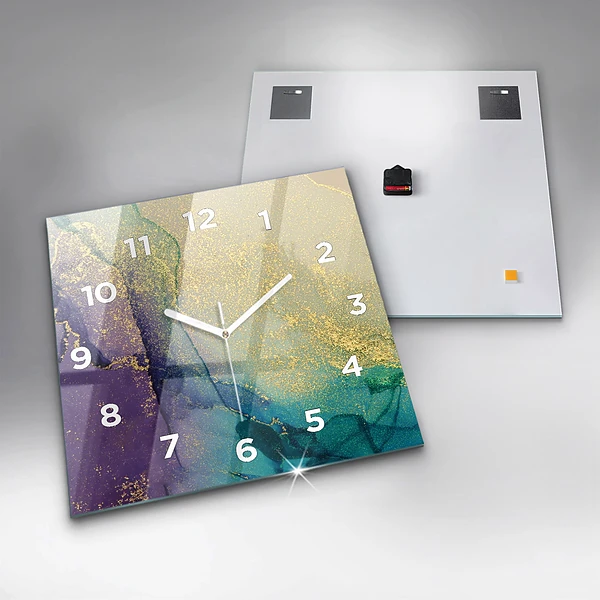 Wanduhr modern quadratisch Farbige Abstraktion