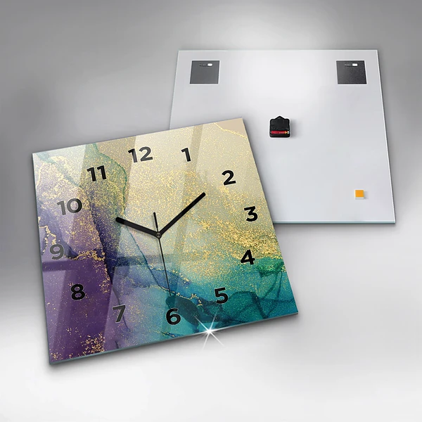 Wanduhr modern quadratisch Farbige Abstraktion