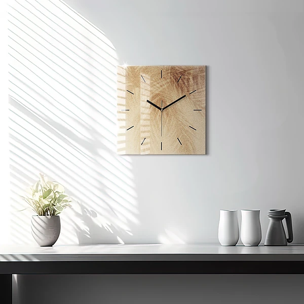 Wanduhr quadratisch mit motiv Abstraktion von Gold