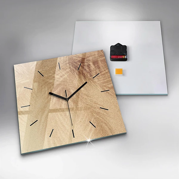 Wanduhr quadratisch mit motiv Abstraktion von Gold