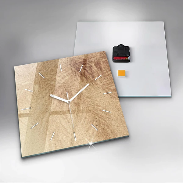 Wanduhr quadratisch mit motiv Abstraktion von Gold