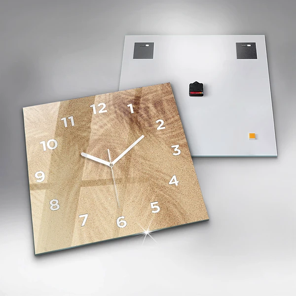 Wanduhr quadratisch mit motiv Abstraktion von Gold