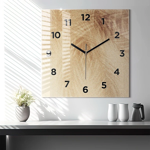 Wanduhr quadratisch mit motiv Abstraktion von Gold