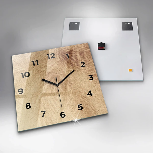 Wanduhr quadratisch mit motiv Abstraktion von Gold