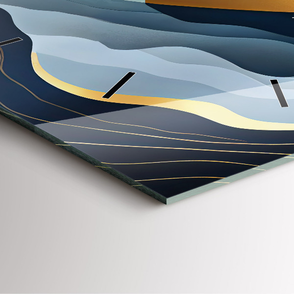 Wanduhr quadratisch Abstrakte Berge