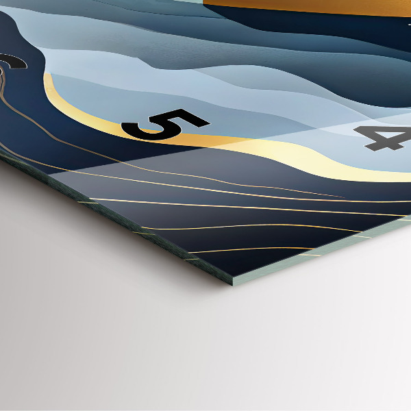 Wanduhr quadratisch Abstrakte Berge