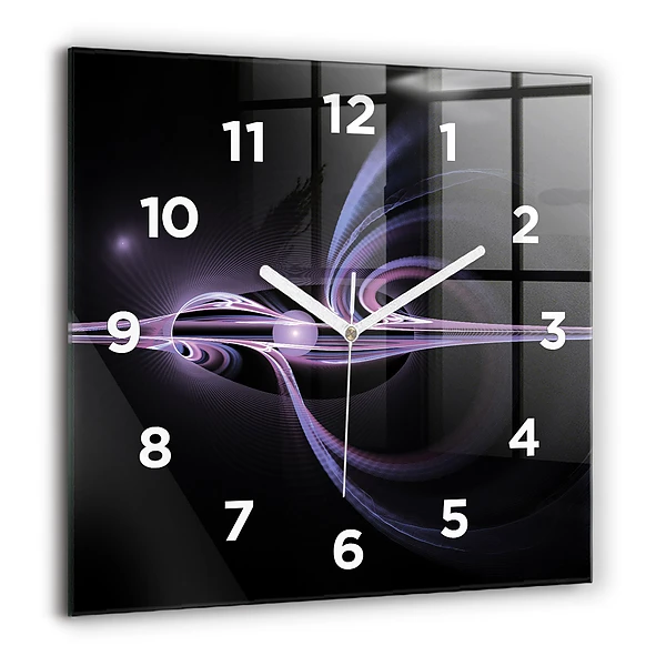 Wanduhr quadratisch Violette Abstraktion