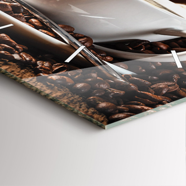 Wanduhr modern quadratisch Kaffeetasse