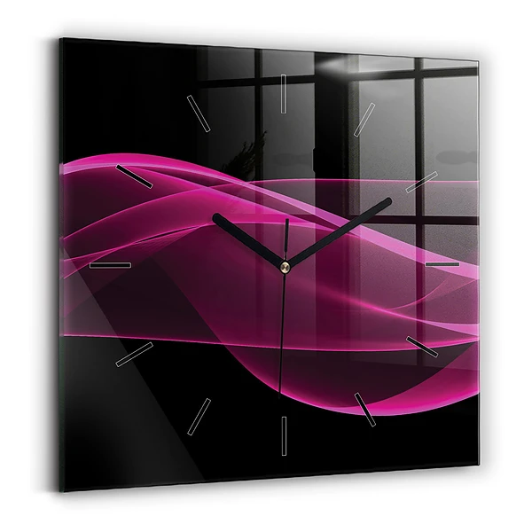 Wanduhr modern quadratisch Rosa Abstraktion