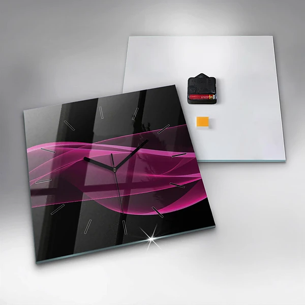 Wanduhr modern quadratisch Rosa Abstraktion