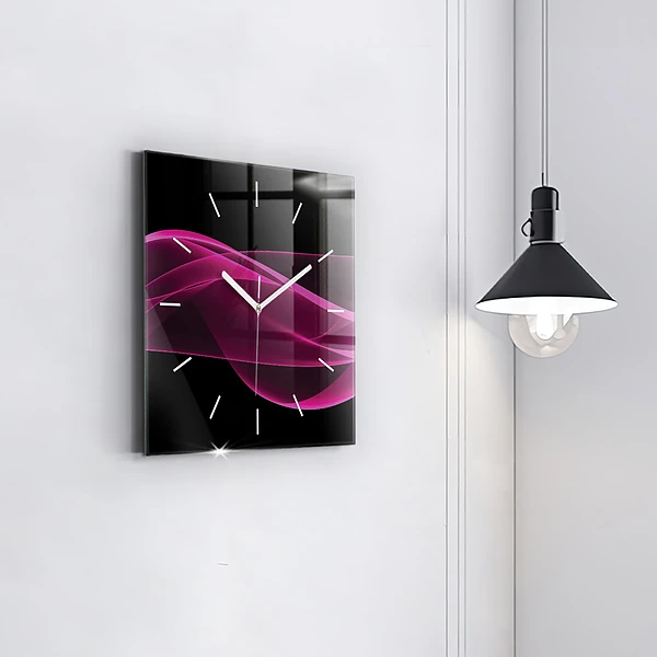 Wanduhr modern quadratisch Rosa Abstraktion