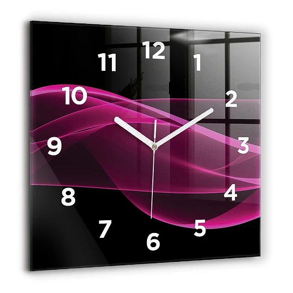 Wanduhr modern quadratisch Rosa Abstraktion