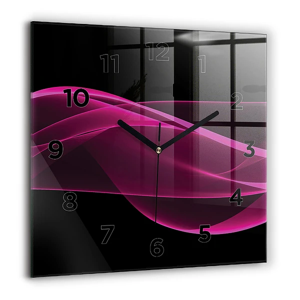 Wanduhr modern quadratisch Rosa Abstraktion