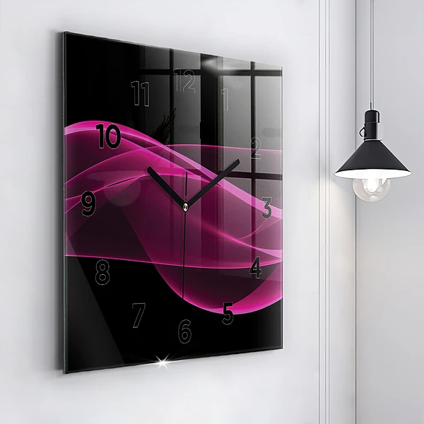 Wanduhr modern quadratisch Rosa Abstraktion