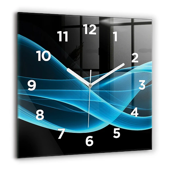 Wanduhr quadratisch mit motiv Blaue Abstraktion