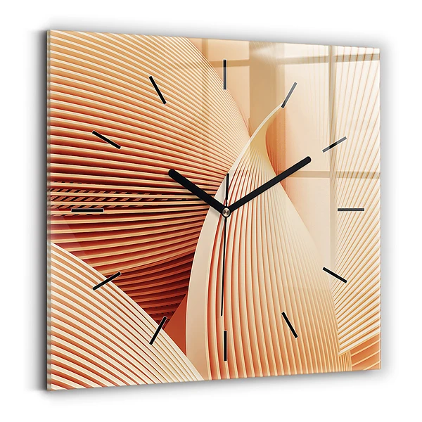 Wanduhr quadratisch Abstraktes Wellenmuster