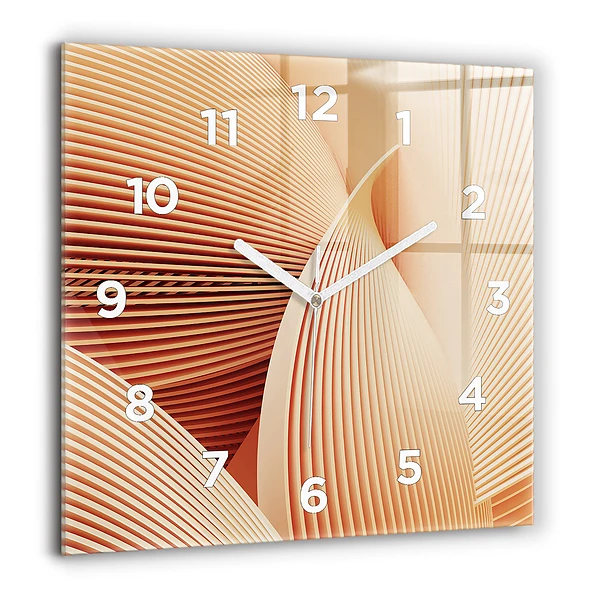 Wanduhr quadratisch Abstraktes Wellenmuster