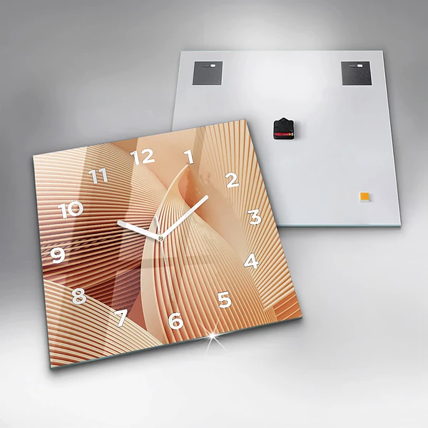 Wanduhr quadratisch Abstraktes Wellenmuster