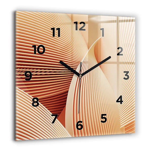 Wanduhr quadratisch Abstraktes Wellenmuster