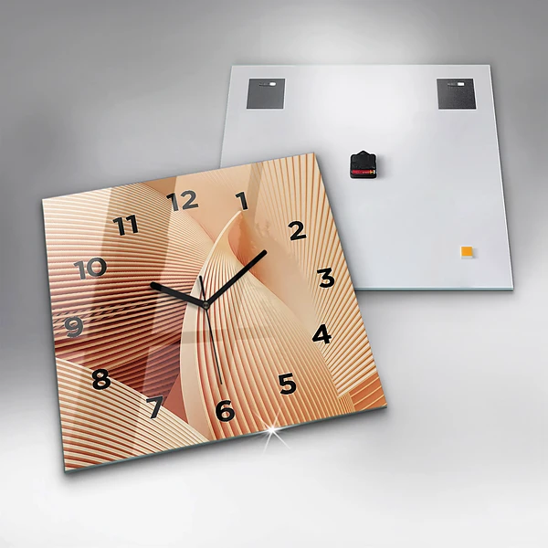Wanduhr quadratisch Abstraktes Wellenmuster