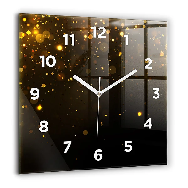 Wanduhr modern quadratisch Goldpollen