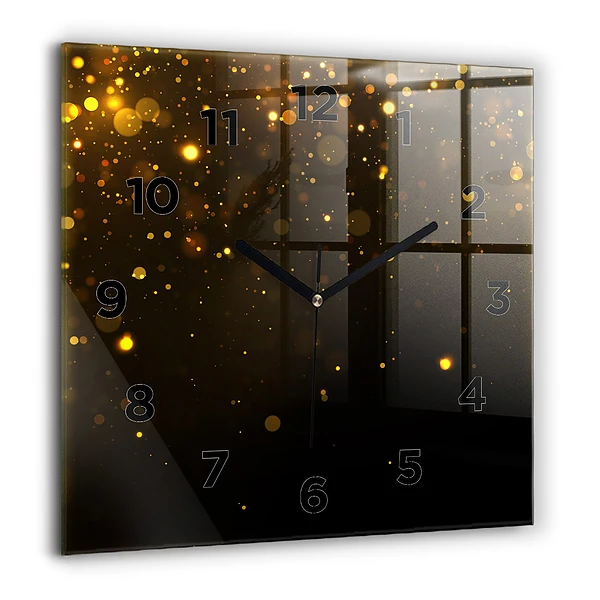 Wanduhr modern quadratisch Goldpollen