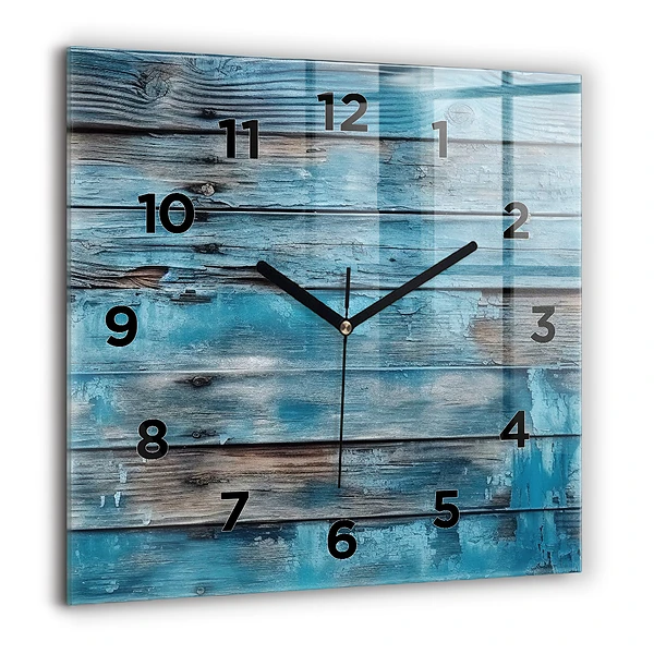 Wanduhr quadratisch Blaue Bretter