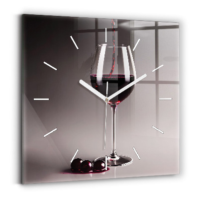 Wanduhr quadratisch mit motiv Lampe mit Rotwein