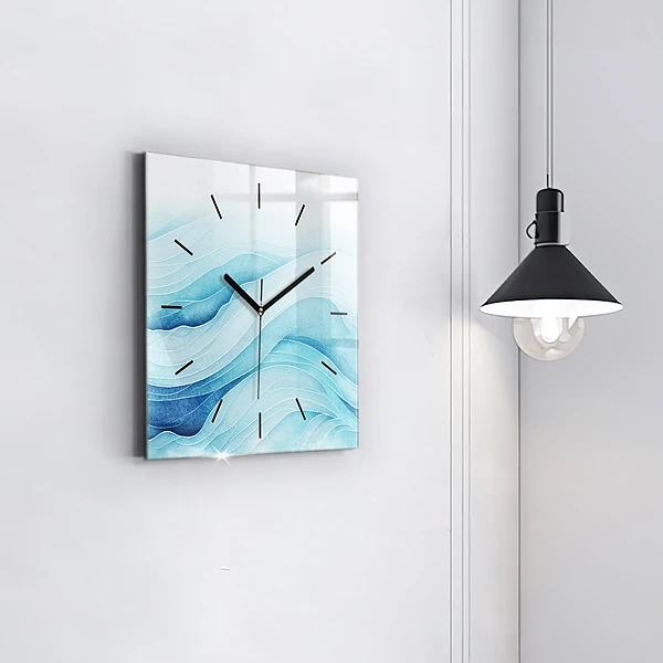 Wanduhr modern quadratisch Blaue Wolken