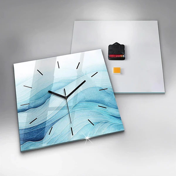 Wanduhr modern quadratisch Blaue Wolken