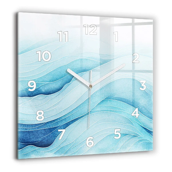 Wanduhr modern quadratisch Blaue Wolken