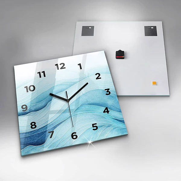 Wanduhr modern quadratisch Blaue Wolken