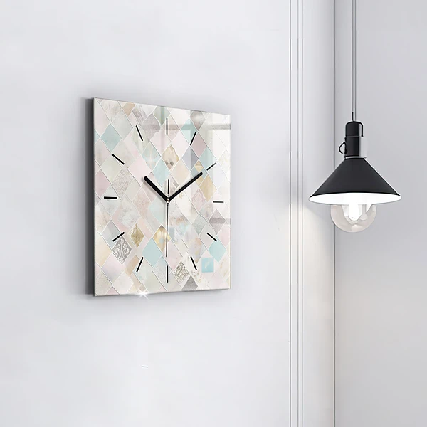 Wanduhr quadratisch Farbige Fliesen