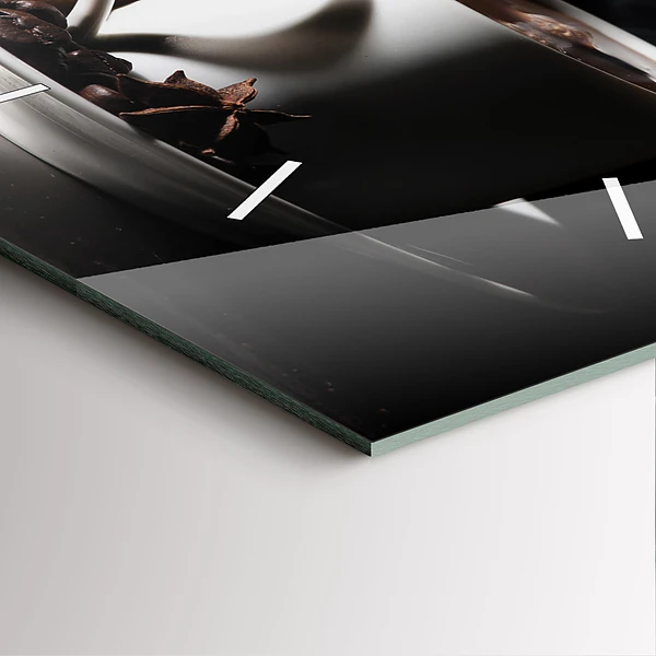 Wanduhr quadratisch mit motiv Kaffeetasse