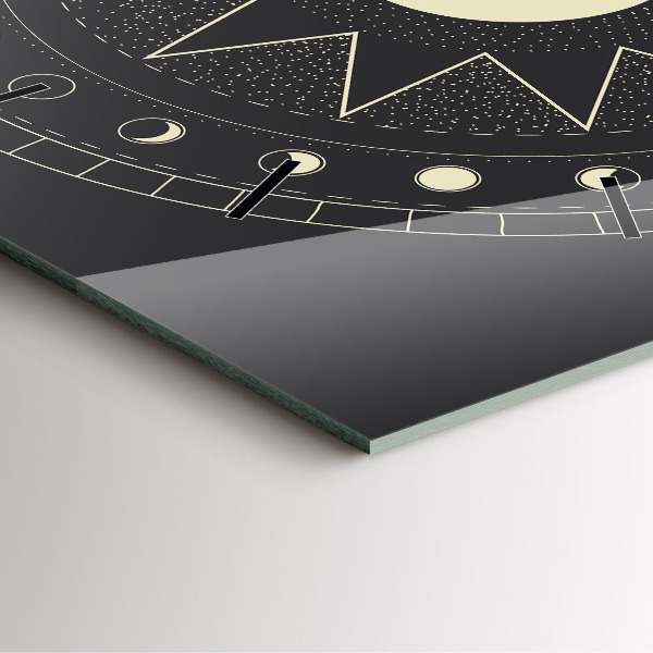 Wanduhr modern quadratisch Die Phasen des Mondes