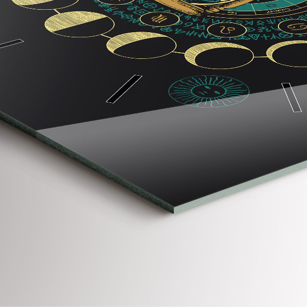 Wanduhr modern quadratisch Mondphasen und Sanduhr