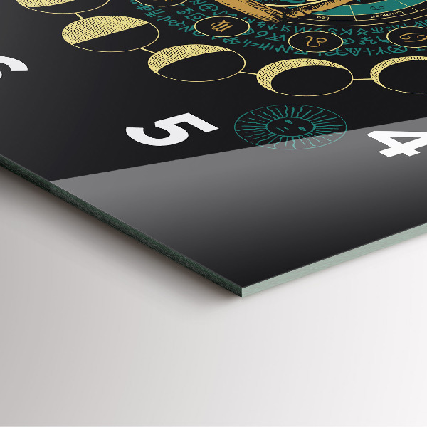 Wanduhr modern quadratisch Mondphasen und Sanduhr