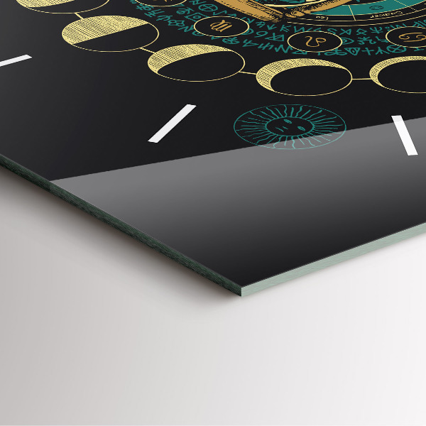 Wanduhr modern quadratisch Mondphasen und Sanduhr