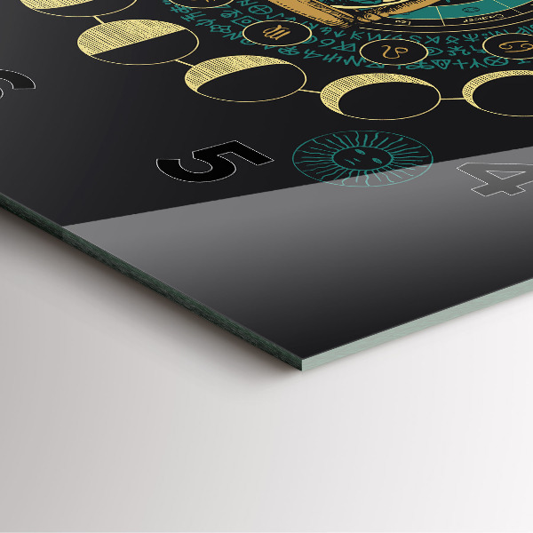 Wanduhr modern quadratisch Mondphasen und Sanduhr