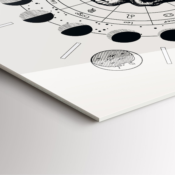 Wanduhr quadratisch Mondphasen