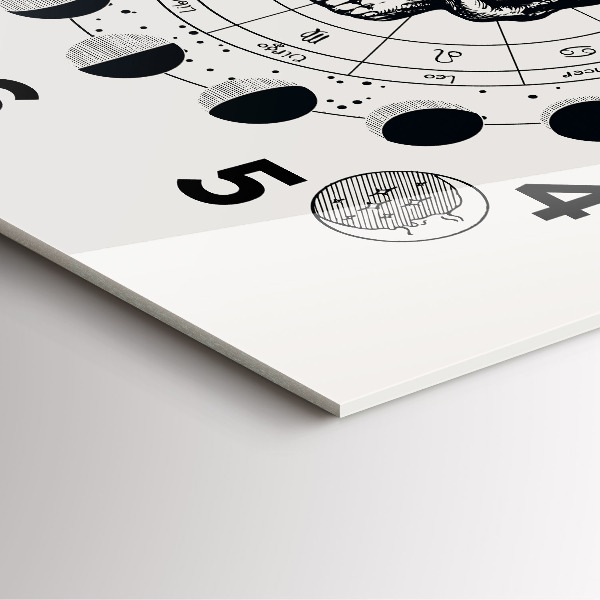 Wanduhr quadratisch Mondphasen