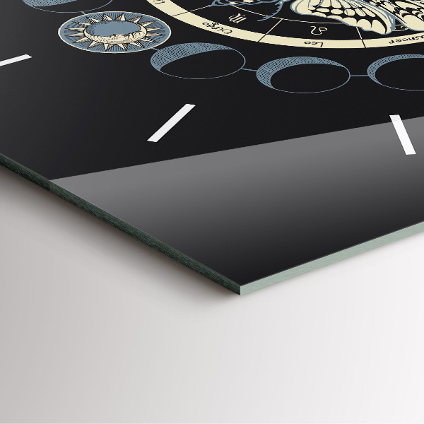 Wanduhr quadratisch Mondphasen