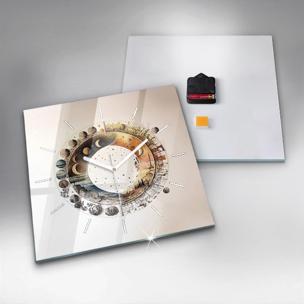 Wanduhr quadratisch Uhr Astronomie