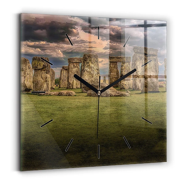 Wanduhr modern quadratisch Stonehenge Nimbostratus