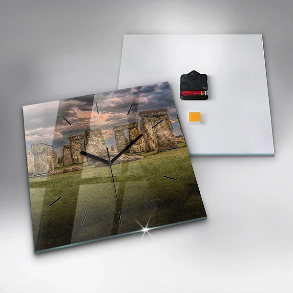 Wanduhr modern quadratisch Stonehenge Nimbostratus