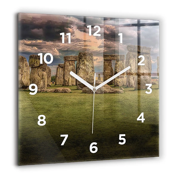 Wanduhr modern quadratisch Stonehenge Nimbostratus