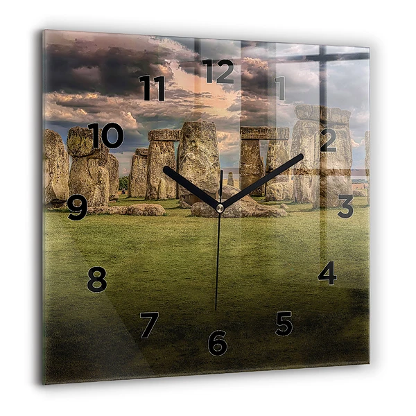 Wanduhr modern quadratisch Stonehenge Nimbostratus